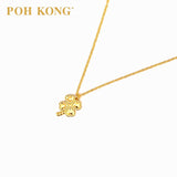 POH KONG 916/24K Gold Clover Leaf Chain Necklace