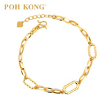 POH KONG 999/24K Gelang Rolo Emas Kuning Tulen