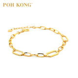 POH KONG 999/24K Gelang Rolo Emas Kuning Tulen