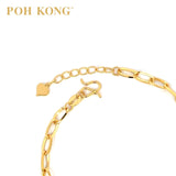 POH KONG 999/24K Gelang Rolo Emas Kuning Tulen