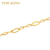 POH KONG 999/24K Gelang Rolo Emas Kuning Tulen