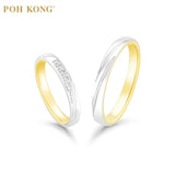 Cincin Pasangan Embrasser Koleksi Cinta POH KONG 999/24K Platinum &amp; Emas Kuning