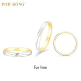 Cincin Pasangan Embrasser Koleksi Cinta POH KONG 999/24K Platinum &amp; Emas Kuning