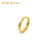 Cincin Tepi Bertekstur POH KONG 916/22K Emas Kuning (Besar)