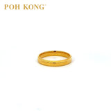 Cincin Tepi Bertekstur POH KONG 916/22K Emas Kuning (Besar)