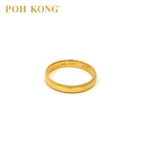 Cincin Tepi Bertekstur POH KONG 916/22K Emas Kuning (Besar)