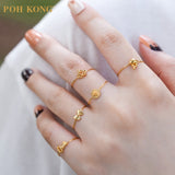 Cincin Mini Minimalis Burung Emas Kuning POH KONG 916/22K