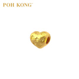 POH KONG 916/22K Yellow Gold Heart with Stars Charm