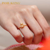 POH KONG 916/22K Gold Auspicious Golden Money Pouch Ring