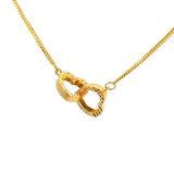 POH KONG 916/22K Yellow Gold Hollow Heart Necklace