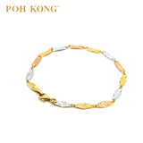 POH KONG 916/22K Emas Kuning Indah Gelang Tiga Nada