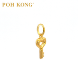 POH KONG 916/22K Yellow Gold Key Heart Pendant