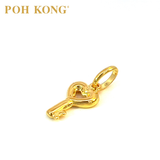 POH KONG 916/22K Yellow Gold Key Heart Pendant