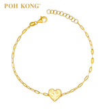 POH KONG 916/22K Yellows Gold Exquisite Disco Heart Bracelet