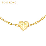 POH KONG 916/22K Yellows Gold Exquisite Disco Heart Bracelet