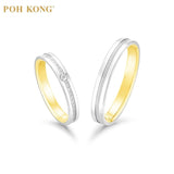 POH KONG 999/24K Platinum &amp; 999/24K Pure Gold Love Collection Cincin Pasangan