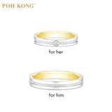 POH KONG 999/24K Platinum &amp; 999/24K Pure Gold Love Collection Cincin Pasangan