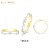 POH KONG 999/24K Platinum &amp; 999/24K Pure Gold Love Collection Cincin Pasangan