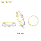 POH KONG 999/24K Platinum &amp; 999/24K Pure Gold Love Collection Cincin Pasangan