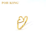 POH KONG 916/22K Gold Heart Shape Ring