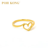 POH KONG 916/22K Gold Heart Shape Ring