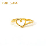 POH KONG 916/22K Gold Heart Shape Ring