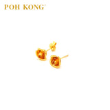 POH KONG 916/22K 3D Yellow Gold Rose Stud Earrings _S