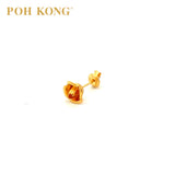 POH KONG 916/22K 3D Yellow Gold Rose Stud Earrings _S