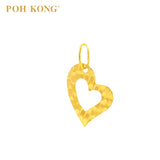 POH KONG 916/22K Yellow Gold Grid Pattern Heart Pendant