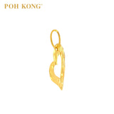 POH KONG 916/22K Yellow Gold Grid Pattern Heart Pendant