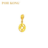 POH KONG 916/22K Yellows Gold Copper Coin Pendant