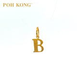 POH KONG 916/22K Yellow Gold Exquisite Alphabet Pendant B