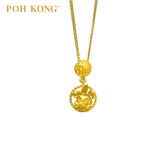 POH KONG 916/22K Yellow Gold Auspicious Rolling of Fortune Pendant 2023