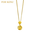 POH KONG 916/22K Yellow Gold Auspicious Rolling of Fortune Pendant 2023