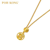 POH KONG 916/22K Yellow Gold Auspicious Rolling of Fortune Pendant 2023