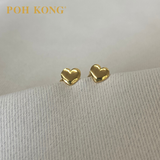 POH KONG 916/22K Kuning Emas Mini Jantung Bentuk Earstuds