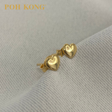 POH KONG 916/22K Kuning Emas Mini Jantung Bentuk Earstuds