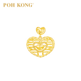 POH KONG 916/22K Yellow Gold Happy Love Heart Shape Gold Pendant