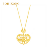 POH KONG 916/22K Yellow Gold Happy Love Heart Shape Gold Pendant