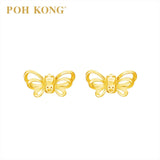 POH KONG 916/22K Yellow Gold Happy Love Butterfly Earring