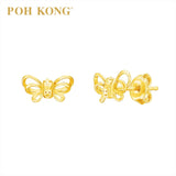 POH KONG 916/22K Yellow Gold Happy Love Butterfly Earring