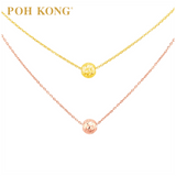 POH KONG 916/22K Yellow Gold Italian Design Double Layer With Beads Necklace