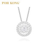 POH KONG 750/18K Emas Putih D'First Round Shape Berlian Kalung