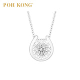 POH KONG 750/18K Emas Putih D'First Horsehoe Design Kalung