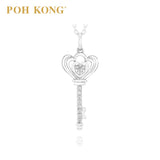 POH KONG 750/18K White Gold Diamond Key Pendant