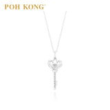 POH KONG 750/18K White Gold Diamond Key Pendant