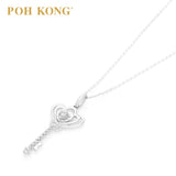 POH KONG 750/18K White Gold Diamond Key Pendant