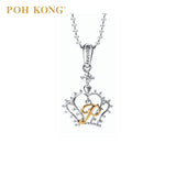 POH KONG Disney Enchanted Princess 750/18K White Gold Diamond Crown Loket