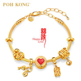 POH KONG Happy Love 916/22K Yellow Gold Red Heart Charm