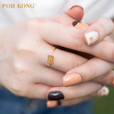 POH KONG 916/22K Yellow Gold Abacus Minimalist Mini Ring